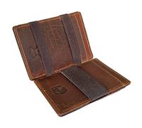 STILORD 'Mago' Billetera con Monedero de Piel auténtica Hombre Estuche para Tarjetas de Crédito Protección RFID pequeña Billetera de Aspecto Vintage, Color:luino - marrón