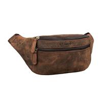 STILORD Marian Riñonera Vintage de Piel para Hombres Mujeres Bolso de Cadera o Cintura para Festival Fiesta Deporte o Viaje Bolsa de Cuero auténtico Color:Colorado - marrón