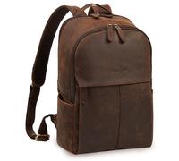 STILORD Marino Elegante Mochila Cuero Genuino - Mochila Universitaria 13-14 Pulgadas Portátil Antirrobo, Color: Zamora - Marrón