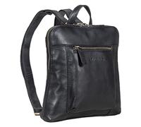STILORD Marlene Mochila de Cuero Señoras Elegante Mochila Bolso Señoras City Mochila Vintage Bolso Daypack Genuine Leather Señoras Mochila Moderna Color:Negro