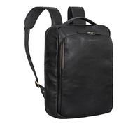 STILORD 'Martin' Exclusiva Mochila Cuero para Portatil 13-14 Pulgadas Vintage Mochilas Mujer Casual Grande Backpack Hombre Trabajo Piel Auténtica, Color:negro