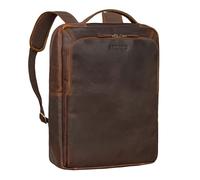 STILORD 'Martin' Exclusiva Mochila Cuero para Portatil 13-14 Pulgadas Vintage Mochilas Mujer Casual Grande Backpack Hombre Trabajo Piel Auténtica, Color:florida - marrón
