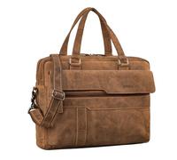 STILORD 'Matthew' Maletín Portátil 15,6-16 Pulgadas Cuero Autentico - Bolso portadocumentos Hombre y Mujer A4 - Laptop Bag Grande Bandolera portatil Elegante, Color:Bergamo - marrón