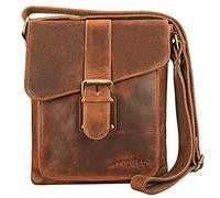 STILORD 'Mattia' Bolso Bandolera Pequeño Hombre Cuero Vintage Mariconera - Bolsa Messenger para Tabletas 10,1' & iPad 9,7' - Auténtico Bolso de Piel, Color:Kara - Cognac