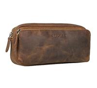 STILORD 'Melissa' Estuche Escolar Grande de Cuero Genuino Estuche para Lápices Vintage Portatodo Neceser Cartuchera Piel Auténtica, Color:marrón - Medio