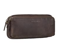 STILORD 'Melissa' Estuche Escolar Grande de Cuero Genuino Estuche para Lápices Vintage Portatodo Neceser Cartuchera Piel Auténtica, Color:marrón Oscuro