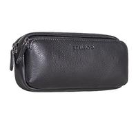 STILORD 'Melissa' Estuche Escolar Grande de Cuero Genuino Estuche para Lápices Vintage Portatodo Neceser Cartuchera Piel Auténtica, Color:Negro