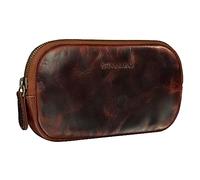 STILORD 'Mike' Estuche Piel Vintage Portatodo Escolar Hombre Mujer Funda de Lápices Pinceles Gafas Maquillage Bolso Neceser de Cuero Auténtico, Color:Kara - Cognac