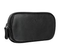 STILORD 'Mike' Estuche Piel Vintage Portatodo Escolar Hombre Mujer Funda de Lápices Pinceles Gafas Maquillage Bolso Neceser de Cuero Auténtico, Color:Negro