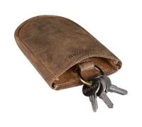 STILORD 'Monty' Bolsa Llaves Cuero Estuche Llaves Moto Vintage Organizador Estuche de Llaves con Llavero Porta Chaves de Piel, Color:marrón - Medio