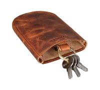 STILORD 'Monty' Bolsa Llaves Cuero Estuche Llaves Moto Vintage Organizador Estuche de Llaves con Llavero Porta Chaves de Piel, Color:Kara - Cognac