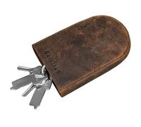 STILORD 'Monty' Bolsa Llaves Cuero Estuche Llaves Moto Vintage Organizador Estuche de Llaves con Llavero Porta Chaves de Piel, Color:Kreta - marrón