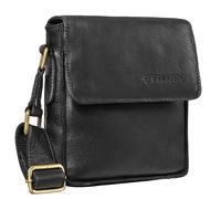 STILORD "Nate Bolos Cuero Pequeño Hombres Bolso de Hombro 7 Pulgadas Cruzado Bolsa Bandolera Cuero Auténtico Color:negro