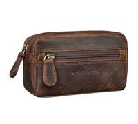 STILORD 'Neal' Cartera Llavero Cuero Pequeño Estuche para Llaves Vintage Organizador Monedero Tarjetero Anti RFID en Caja de Regalo, Color:Soria - marrón