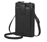 STILORD 'Nelly' Bolso de Telefono Movil Mujer de Cuero Bolso Bandolera Crossbody Pequeño Monedero de Cartera Cruzada Estilo Vintage de Piel Auténtica, Color:negro