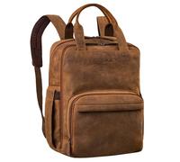 STILORD "Niall Mochila de Piel Auténtica para Portátil 15 Pulgadas - Elegante Mochila de Negocios para Hombres y Mujeres - para el Trabajo, la Universidad y los Viajes Color:Bergamo - marrón