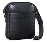 STILORD Nils Bolso Pequeño de Cuero para Hombre Bolsa Bandolera Compacta Estilo Vintage Bolso de Mensajero o de Hombro Cruzado de Auténtica Piel Color:Negro