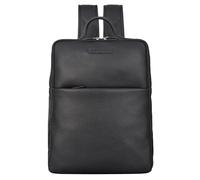 STILORD 'Noé' Mochila Elegante para Ordenador de 14 Pulgadas Mochilas de Cuero para Negocios Hombre Mujer Backpack de Trabajo Cuero Genuino, Color:negro