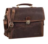 STILORD 'Noel' Maletín de Cuero Auténtico para Hombre - Bolso Vintage con Compartimento para Portátil de 13,3 Pulgadas - Bandolera Clásica con Correa para Trolley, Color:Soria - marrón