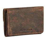 STILORD 'Olive' Monedero Mujer Piel Autentica Elegante - Estilo Cartera Cuero Genuino con Bloqueo RFID & NFC Trifold - Billetera Mediano para Mujeres con Caja de Regalo, Color:Kreta - marrón