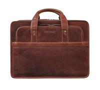 STILORD 'Paolo' Profesional Maletín Hombre de Cuero para Portatil 15.6 Pulgadas Bolso Bandolera Mujer Grande Portadocumentos Cuero Auténtico, Color:Kara - Cognac