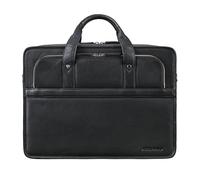 STILORD 'Paolo' Profesional Maletín Hombre de Cuero para Portatil 15.6 Pulgadas Bolso Bandolera Mujer Grande Portadocumentos Cuero Auténtico, Color:Negro