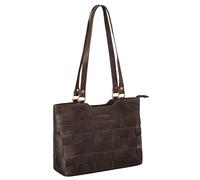 STILORD 'Phoebe' Bolso Mujer Trenzado Piel Vintage Bolsa Bandolera Cuero Auténtico Tote Bag Elegante Bolso Shopper Mediano, Color:marrón - moscada