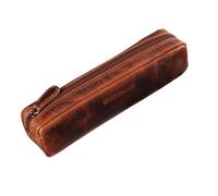 STILORD Preston Bolsa para Lápices Cuero Estuche de Cuero Vintage Bolígrafos Escolar Redondo Portatodo para Hombre Mujer Cartuchera de Piel Auténtica Color:Negro