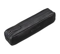 STILORD Preston Bolsa para Lápices Cuero Estuche de Cuero Vintage Bolígrafos Escolar Redondo Portatodo para Hombre Mujer Cartuchera de Piel Auténtica Color:Negro