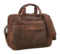 STILORD 'Quest' Maletin Portadocumentos Cuero Grande Bolso Ordenator Portatil 15,6 16 pulgadas Bolsa Bandolera A4 para Negocios Vintage, Color:zamora - marrón