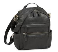 STILORD Regina 2 en 1 Mochila-Bolso Mujer de Cuero - Bolso Convertible en Mochila Pequeño Bolso Bandolera Piel Genuino - Elegante Bolso Mano Casual Mochila Bandolera Color:Negro