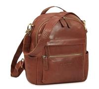 STILORD Regina 2 en 1 Mochila-Bolso Mujer de Cuero - Bolso Convertible en Mochila Pequeño Bolso Bandolera Piel Genuino - Elegante Bolso Mano Casual Mochila Bandolera Color:maraska - marrón Oscuro