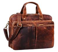 STILORD 'Remus' Vintage Bolso Bandolera Piel Hombres Maletín Grande para portátil 15,6 Pulgadas Bolso Bandolera XL Cuero, Color:kara - cognac
