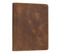 STILORD 'Roland' Carpeta A5 Cuero | Elegancia Organizada para Profesionales de Negocios | Carpeta portadocumentos pequeño Portafolios A5, Color:Sepia - marrón