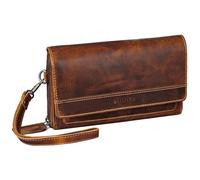 STILORD 'Sabrina' 4-en-1 Bolso Porta Movil Mujer Grande Pochette Cuero Bolsito Móvil Monedero Bolso de Mano Portamoviles Mujer Billeteras Cuero Auténtico 7 Pulgada RFID, Color:salerno - marrón