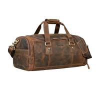 STILORD Salvador Bolsa de Viaje Hombre de Cuero con Compartimento para Zapatos Duffle Bag 30L - Pequeño Equipaje de Mano Travel Bag Piel Autentica para Viaje y Deporte Color:Calais - marrón