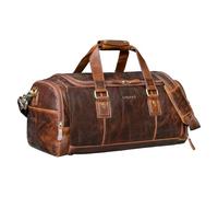 STILORD Salvador Bolsa de Viaje Hombre de Cuero con Compartimento para Zapatos Duffle Bag 30L - Pequeño Equipaje de Mano Travel Bag Piel Autentica para Viaje y Deporte Color:Florida - marrón