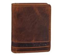 STILORD 'Sander' Mini Billetera Hombre Cuero Vintage Elegante Cartera con Monedero Pequeña Tarjetero RFID Wallet Portamonete de Auténtica Piel, Color:Kara - Cognac