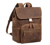 STILORD Santino Casual Mochila Piel Vintage Mochila Cuero Genuino Elegante - Mochila Trabajo Grande Mochila Viaje Oficina Mochila Portatil 15.6 Pulgadas Mujer y Hombre Color:marrón - Medio