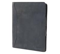 STILORD 'Scott' Portadocumentos Vintage de Cuero - Carpeta de Documentos de Cuero de Escritura 12,2 Pulgadas - Maletín A4 con Cremallera, Color:Carbon - Gris