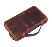 STILORD Sean Cartera de Piel para Hombre con Asa - Monedero Grande RFID Billetero Vintage de Cuero Genuino Color:Kara - Cognac