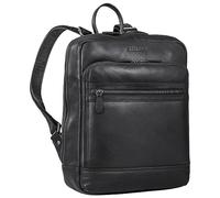 STILORD 'Sebastian' Mochila de Trabajo Piel Mochila portátil de 13,3 Pulgadas Mochila Vintage Backpack Travel Mochila Varios Compartimentos Cuero Genuino, Color:Negro