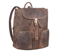 STILORD 'Sidney' Mochila de Cuero Mujer Gran Genuino de la Vendimia con el Compartimiento del Ordenador portátil 13,3 Pulgadas DIN A4, Color:Veleta - marrón