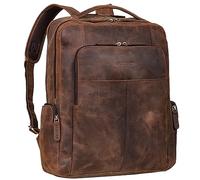 STILORD Sigrid Mochila Piel para portátil 17 Pulgadas Mochilas de Trabajo para señoras Backpack de Cuero para Hombres Backpacks Piel auténtica para Profesores Color:Zamora - marrón