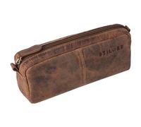STILORD Spencer Estuche de Cuero Vintage - Bolsa con Cremallera - Organizador para Bolígrafo - Cuero Auténtico Color:Calais - marrón