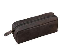 STILORD Spencer Estuche de Cuero Vintage - Bolsa con Cremallera - Organizador para Bolígrafo - Cuero Auténtico Color:marrón - Medio