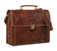 STILORD 'Stanley' Maletín Hombre Piel con Cerradura Ordenador Portátil 17 Pulgadas Bolso de Negocios Cuero Genuino Bolsa de Hombro Trabajo Grande, Color:cannes - marrón