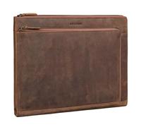 STILORD 'Stefano' Elegante Carpeta de Piel para Documentos e Portatil 14-15 - Bolso Ordenador Prtátil Hombre y Mujer Cuero Auténtico - Ideal como Maletín de Negocios, Color:Sepia - marrón