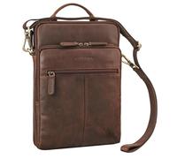 STILORD "Stellan Bolso Delgado Portátil 13,3-14 pulgadas Cuero Bolso Bandolera Hombres y Mujeres Bolso Bandolera Bolso de Negocios Bolso Retro Color:zamora - marrón