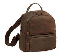 STILORD Sue Pequeña Mochila de Cuero Mujeres - Backpack Elegante para Mujer - Daypack Mini para la Ciudad, Viajes y Ocio - Vintage Mochila Antirrobo de Piel Autentica Color:Zamora - marrón